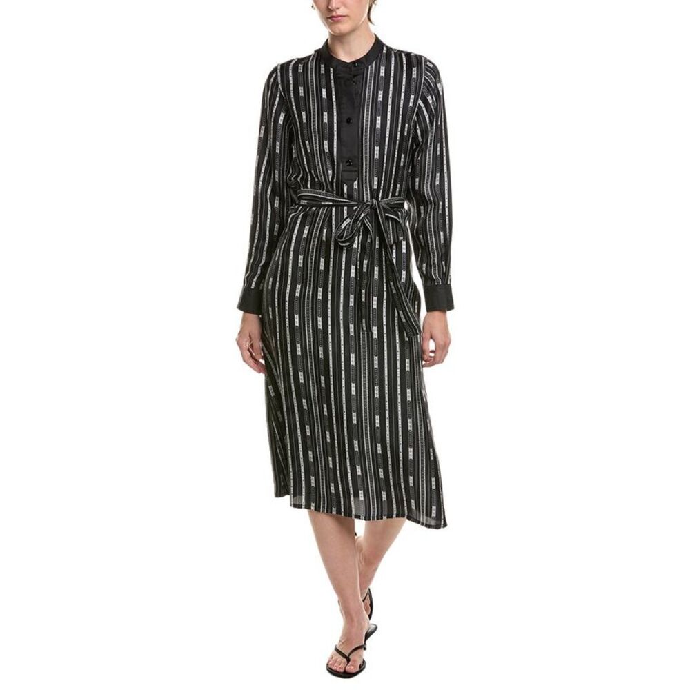 Officine Générale Womens Eve Silk Dress, Black